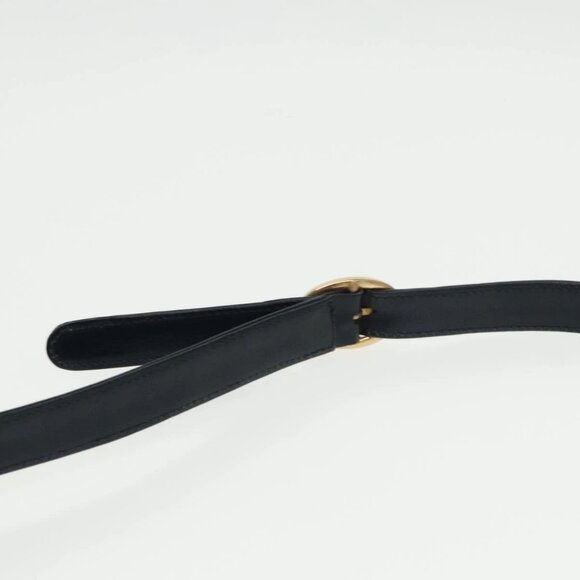 GUCCI Shoulder Bag Leather Navy Gold Auth - Picture 9 of 15